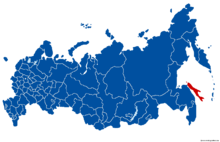 薩哈林州在俄羅斯聯邦中的位置