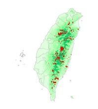 台灣鬣羚分布圖
