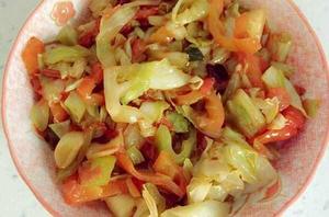 西紅柿炒甘藍 西紅柿炒甘藍