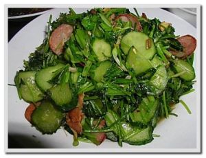 香菜炒香腸 香菜炒香腸