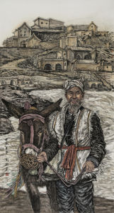 《那陝北》 紙本水墨 97×180cm 2015年