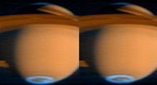 哈勃太空望遠鏡拍攝的土星兩極雙極光現象