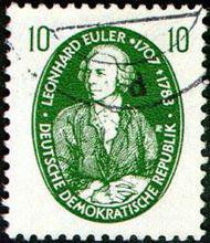 德國於1957年發行的紀念歐拉的郵票
