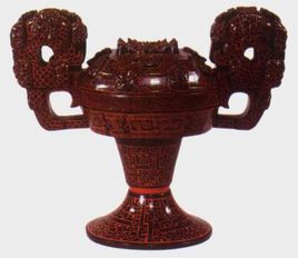 戰國彩漆雕龍蓋豆 戰國彩漆雕龍蓋豆