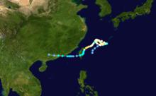 2001年颱風“百合”路徑圖