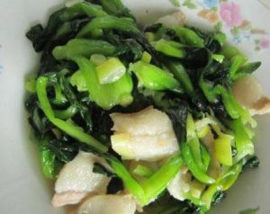 五花肉爆油菜 五花肉爆油菜