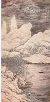 陶冷月雪月山水圖
