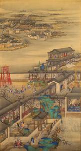 《雍正十二月行樂圖》軸·正月觀燈