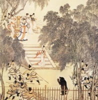 清金廷標婕妤擋熊圖 清金廷標婕妤擋熊圖