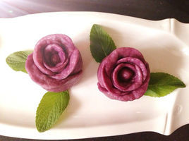 紫薯玫瑰花饅頭