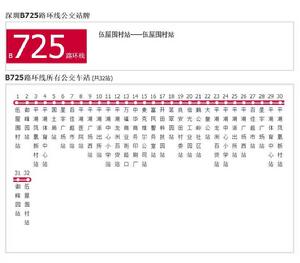 深圳公交B725路環線 深圳公交B725路環線