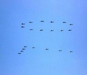 抗戰勝利70周年閱兵空中方隊彩排