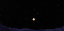 在土衛六（泰坦）看著土星
