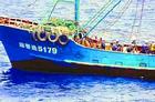 中國被撞漁船“閩晉漁5179號”的照片
