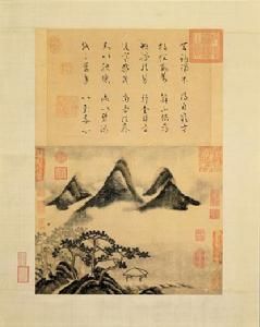 宋米芾春山瑞松軸 宋米芾春山瑞松軸