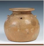 東晉越窯青瓷四系四鋪首罐 東晉越窯青瓷四系四鋪首罐