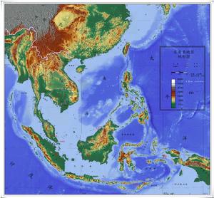 東南亞地形圖