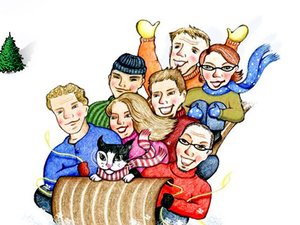 滑雪特技鑽火圈