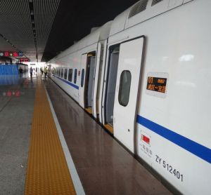 擔當漢宜間D5856\7次的CRH5-124A在武漢站