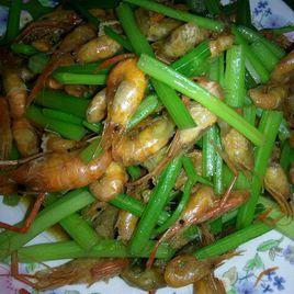 芹菜炒對蝦 芹菜炒對蝦
