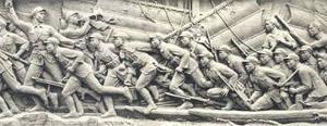 人民英雄紀念碑上的漢白玉浮雕：勝利渡長江