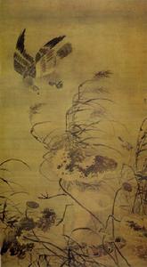 殘荷鷹鷺圖軸 殘荷鷹鷺圖軸