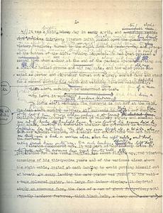 1947年《一九八四》第一頁的草稿，展示了引言的創作過程。