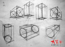 素描基本幾何體透視理論圖