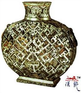 金銀錯扁壺 金銀錯扁壺