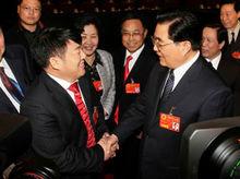 胡錦濤接見飛達總裁朱國平