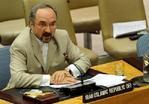 6月9日，在紐約聯合國總部，伊朗常駐聯合國代表穆罕默德·卡扎伊在會上發言。