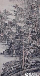 沈周《松窗高士圖》（局部）