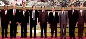 (圖)江澤民在北戴河會見六位國際著名科學家