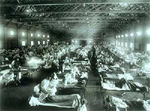 流感期間 Camp Funston 的緊急軍事醫院