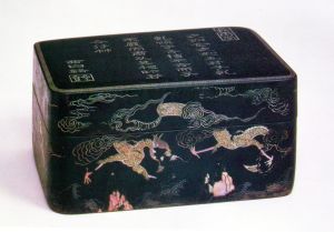 江千里雲龍海水紋螺鈿漆盒 江千里雲龍海水紋螺鈿漆盒