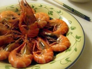 白灼游水蝦 白灼游水蝦