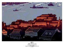 朱宣鹹作品《嘉陵夕照》,1993年作,版畫