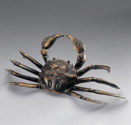 銅螃蟹形筆架山 銅螃蟹形筆架山