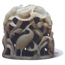 元青玉荷鷺帽頂