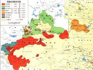 現代突厥語族語言圖