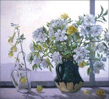 馮真《花》油畫 1986年