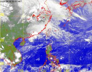颱風浣熊衛星雲圖 4月19日下午8時