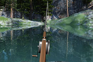 湖邊釣魚遊戲畫面