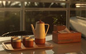 天然橡木陶瓷茶具套裝