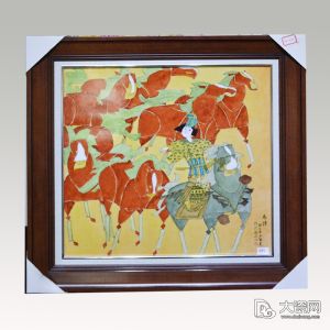 盧仁火《馬詩》60x60新彩瓷板