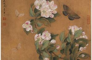 宋人畫海棠蛺蝶圖