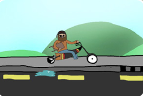 根叔開摩托送信