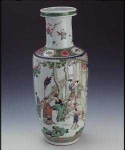 清景德鎮窯五彩劉備招親圖瓶