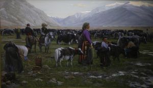 清晨的牧場    油畫    2010年   120X160CM