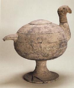 鳥形陶豆